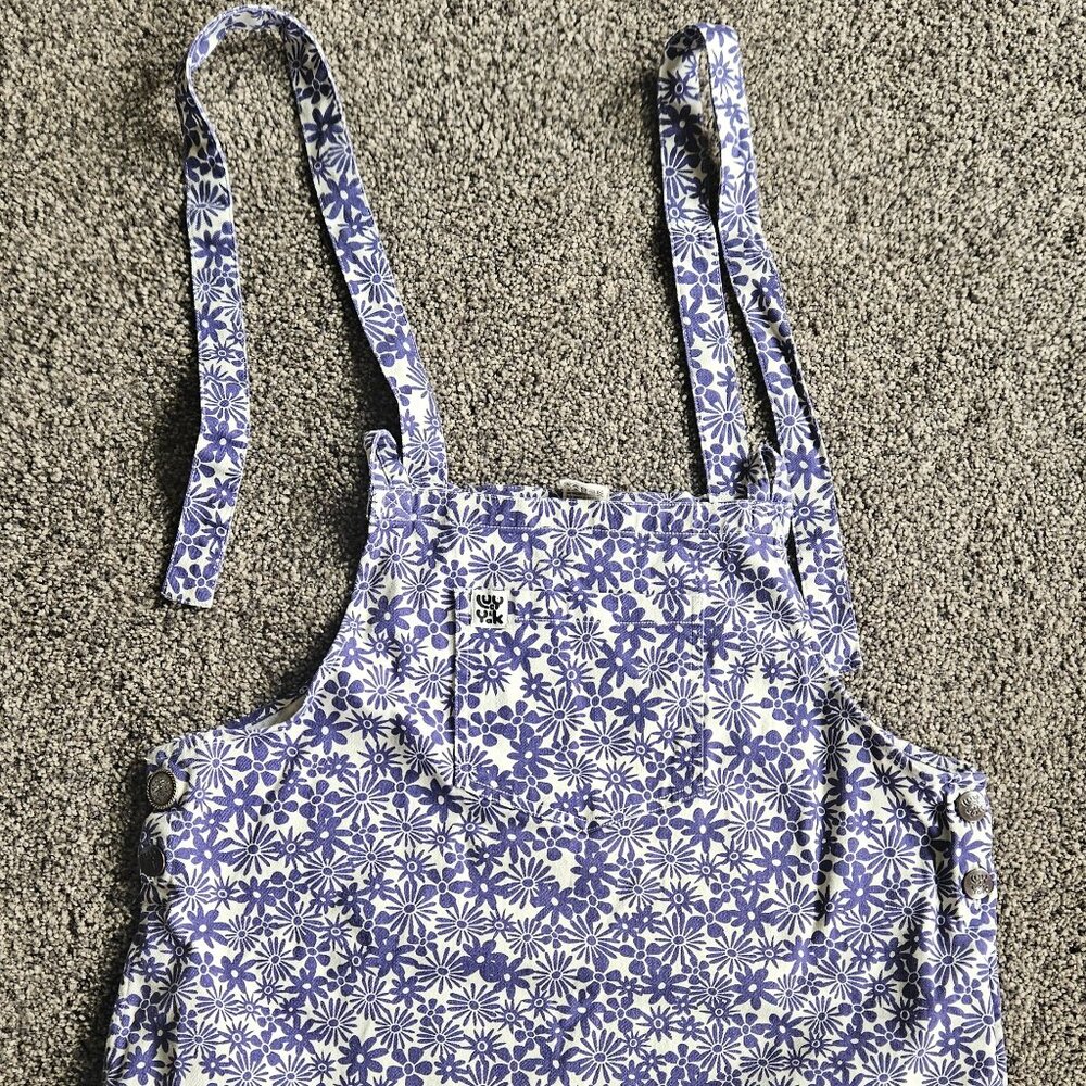 Lucy & Yak Pinafore Purple Floral Pattern